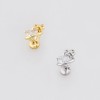 SLEEK RIBBON DESIGN HEART CZ PUSHIN (THREADLESS) 316L SURGICAL STEEL LABRET SET